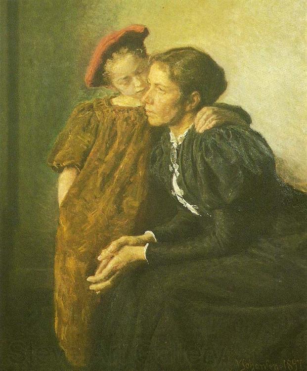 Viggo Johansen nanna og hendes moder Norge oil painting art